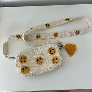 Beaded smiley purse